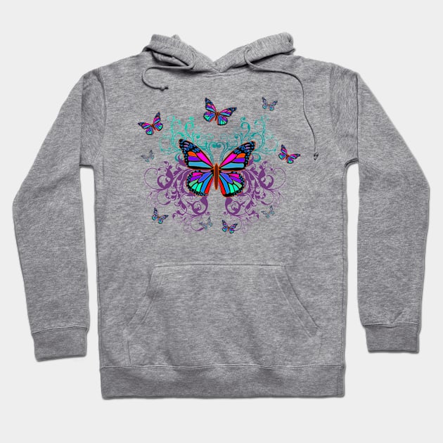 Colorful Butterflies Hoodie by AlondraHanley